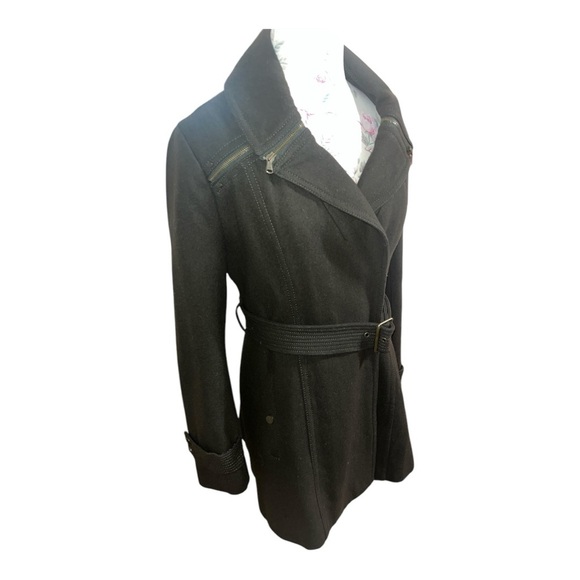 Kenneth Cole New York Women’s Size 12 Wool Belted Coat in Deep Olive 🫒 - Picture 4 of 12